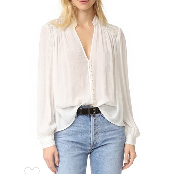 Free People Tops - Free people | white canyon rose sheer blouse